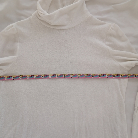 By Anthropologie Puff Sleeve Turtleneck Long Sleeve Sweater in Ivory Small - Picture 14 of 16